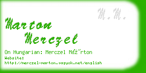 marton merczel business card